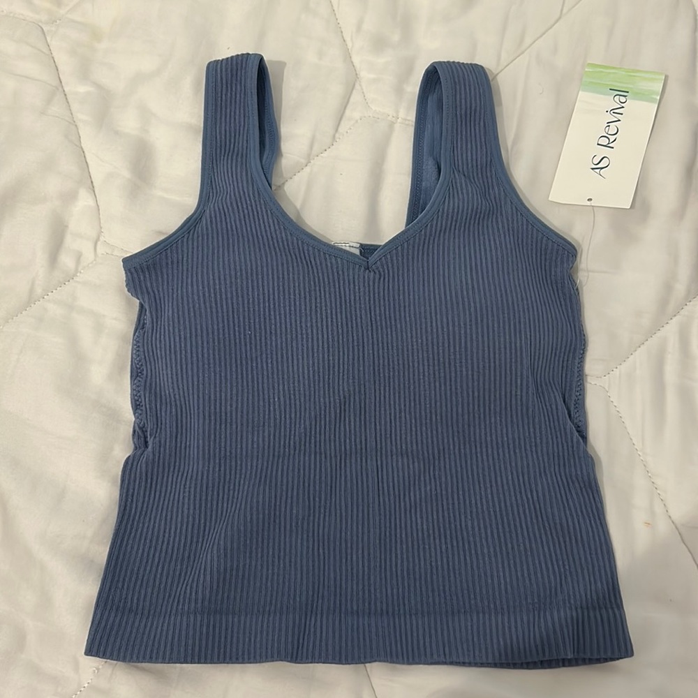 Women’s Altar’d State AS Revival Smoky Blue Tank Top One Size NWT
